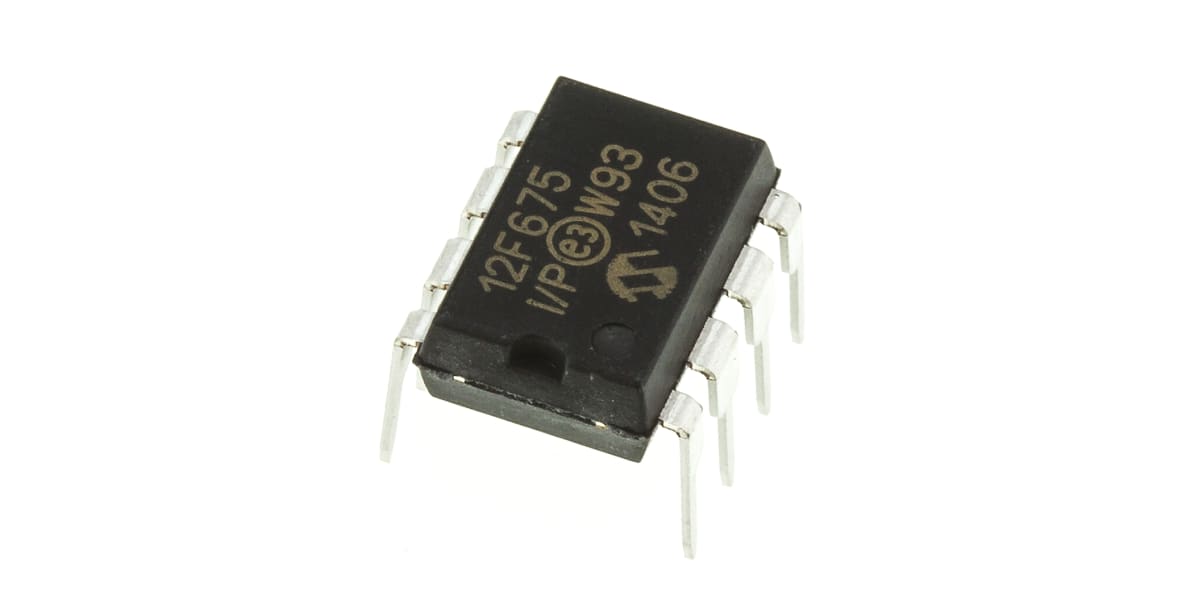 Product image for 8 bit microcontroller,PIC12F675-I/P DIP8