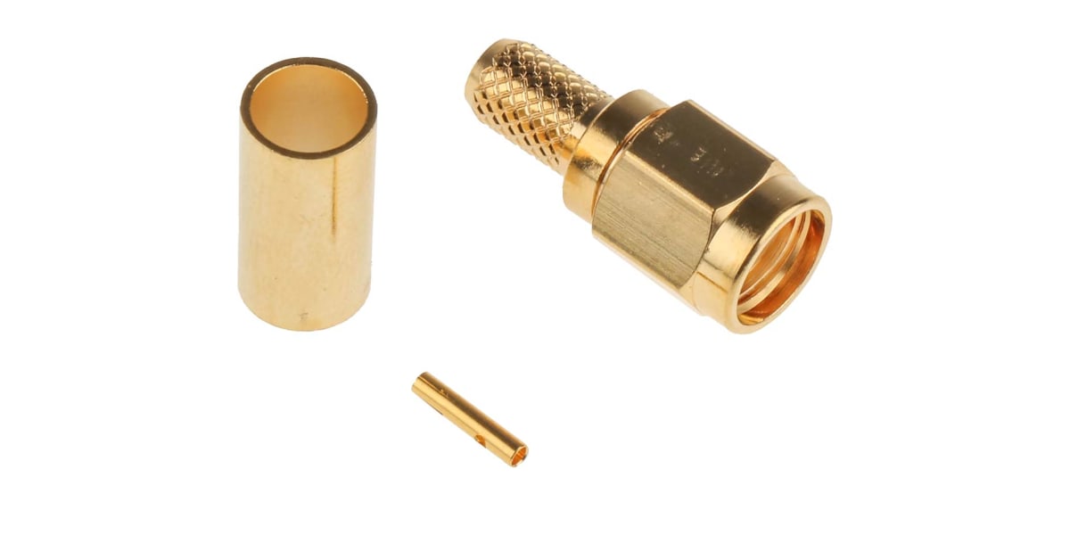 Product image for SMA crimp reverse polarity straight plug