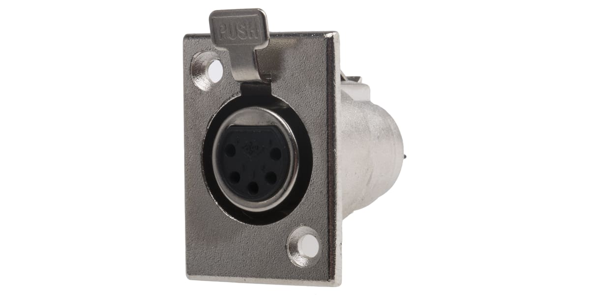 Product image for 5 way nickel finish XLR chassis socket