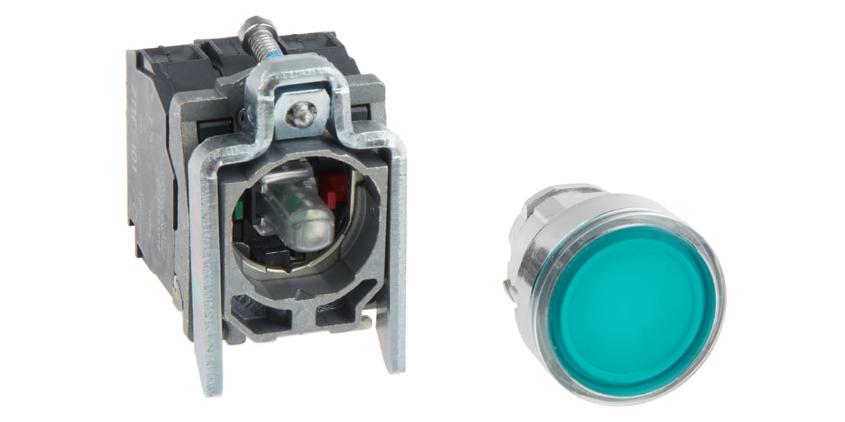 Product image for PUSH BUTTON GREEN FLUSH LED 110-120V