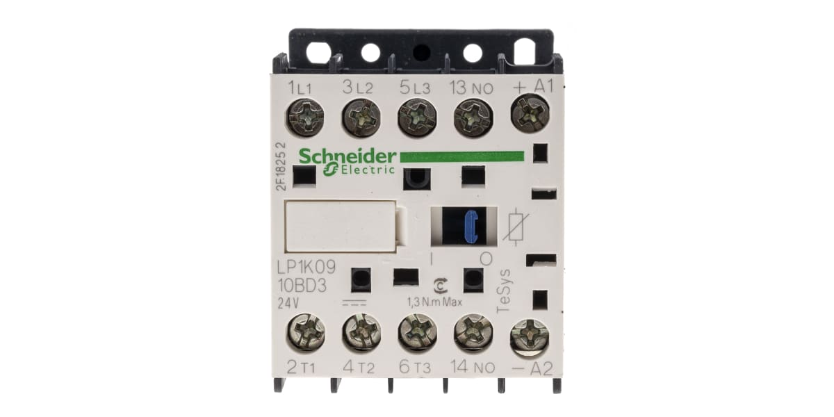 Product image for 3 pole contactor,4kW,9A,24Vdc,1NO