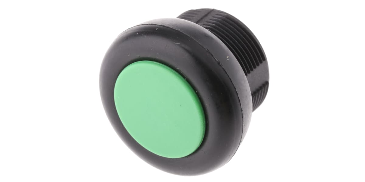 Product image for Round green head for push button, booted