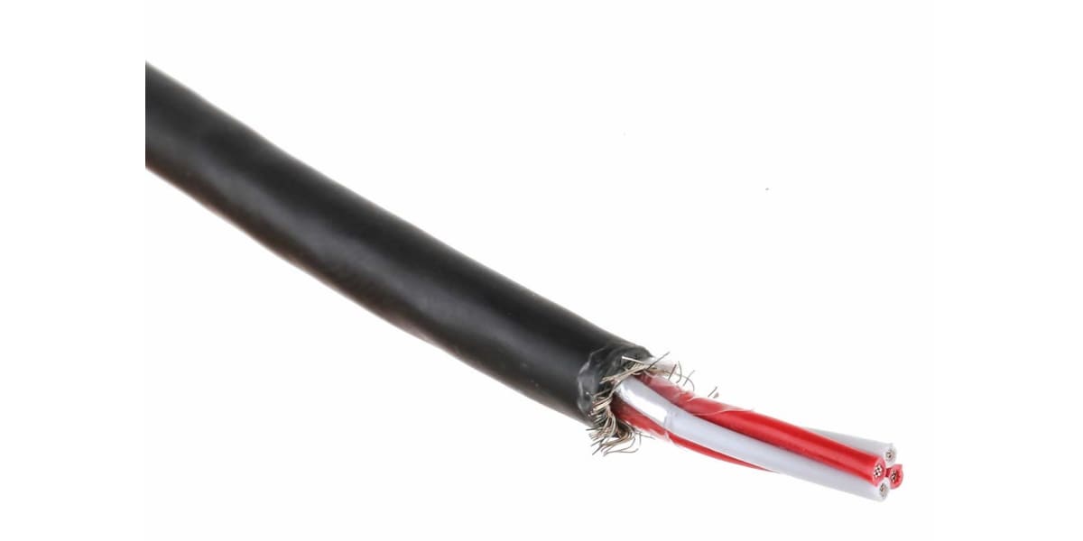 Product image for Black PVC 4 core PRT extension cable,50m