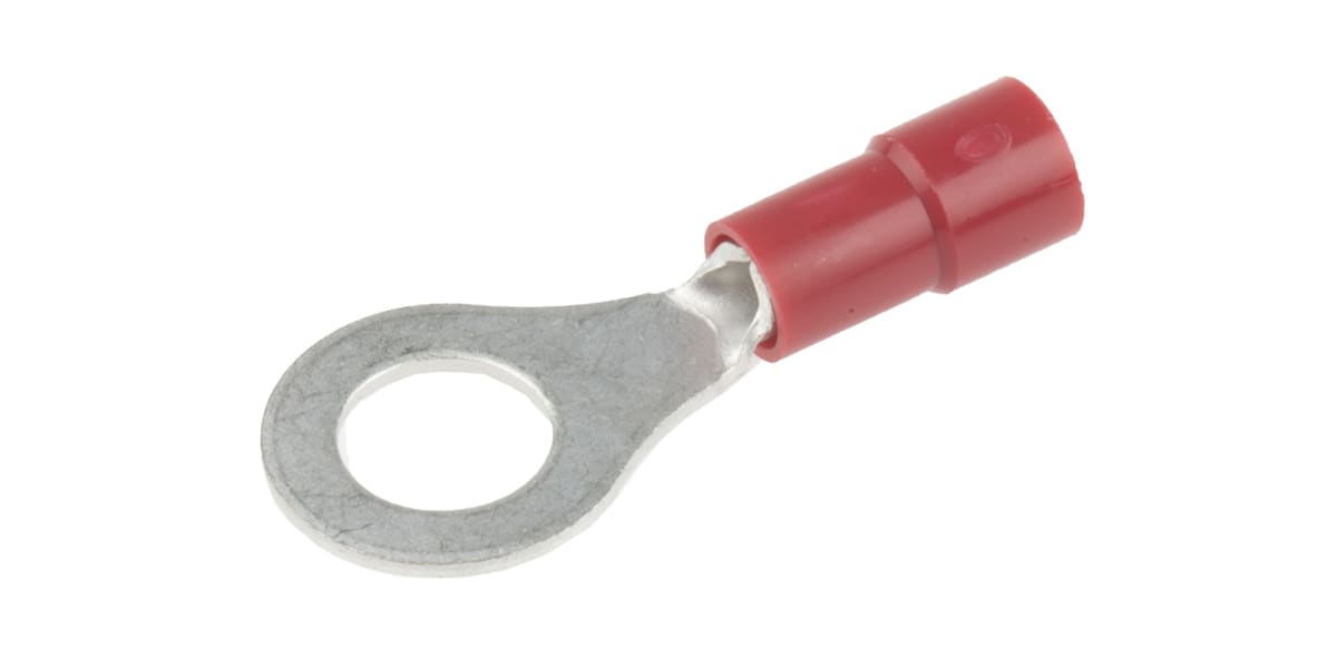 Product image for Red M6 ring terminal,0.5-1.5sq.mm wire