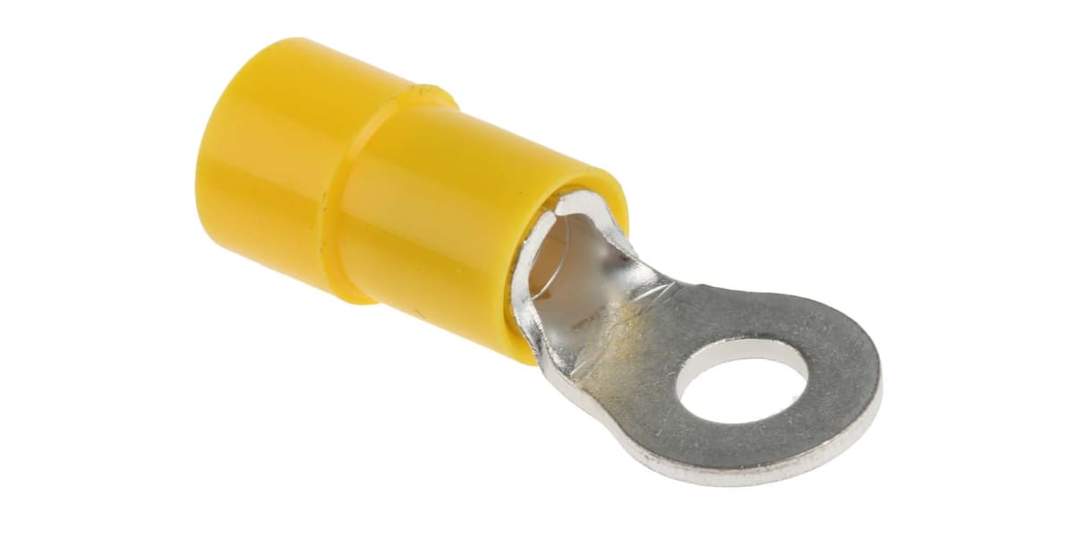 Product image for Yellow M4 ring terminal,4-6sq.mm wire