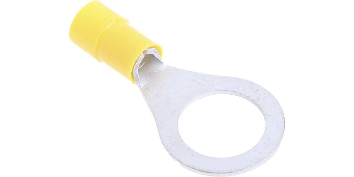 Product image for Yellow M12 ring terminal,4-6sq.mm wire