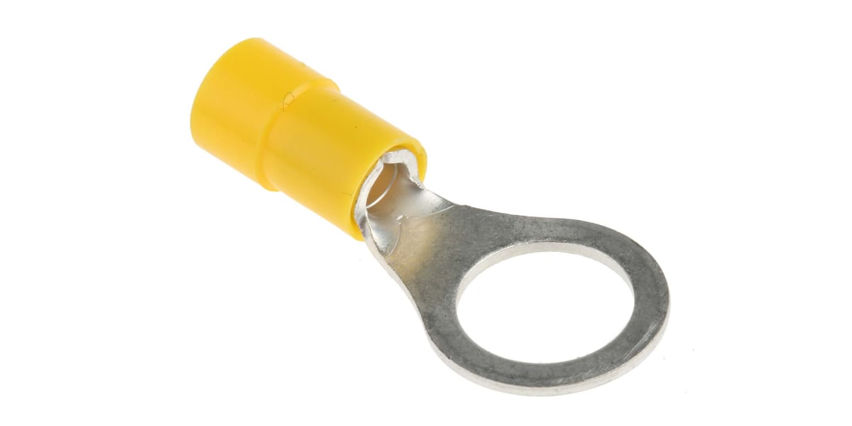 Product image for Yellow M10 ring terminal,4-6sq.mm wire