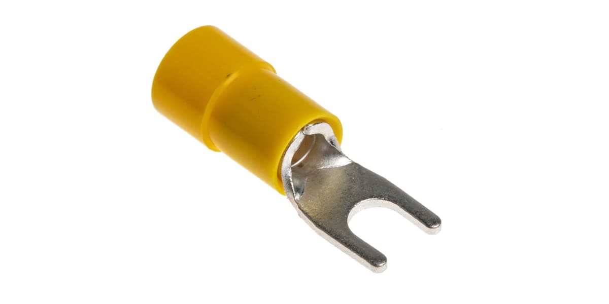 Product image for Yellow M4 spade terminal,4-6sq.mm wire