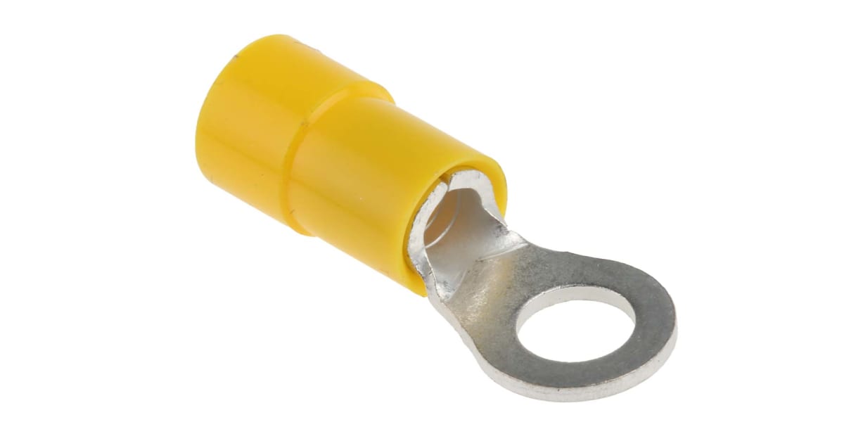 Product image for Yellow M5 ring terminal,4-6sq.mm wire