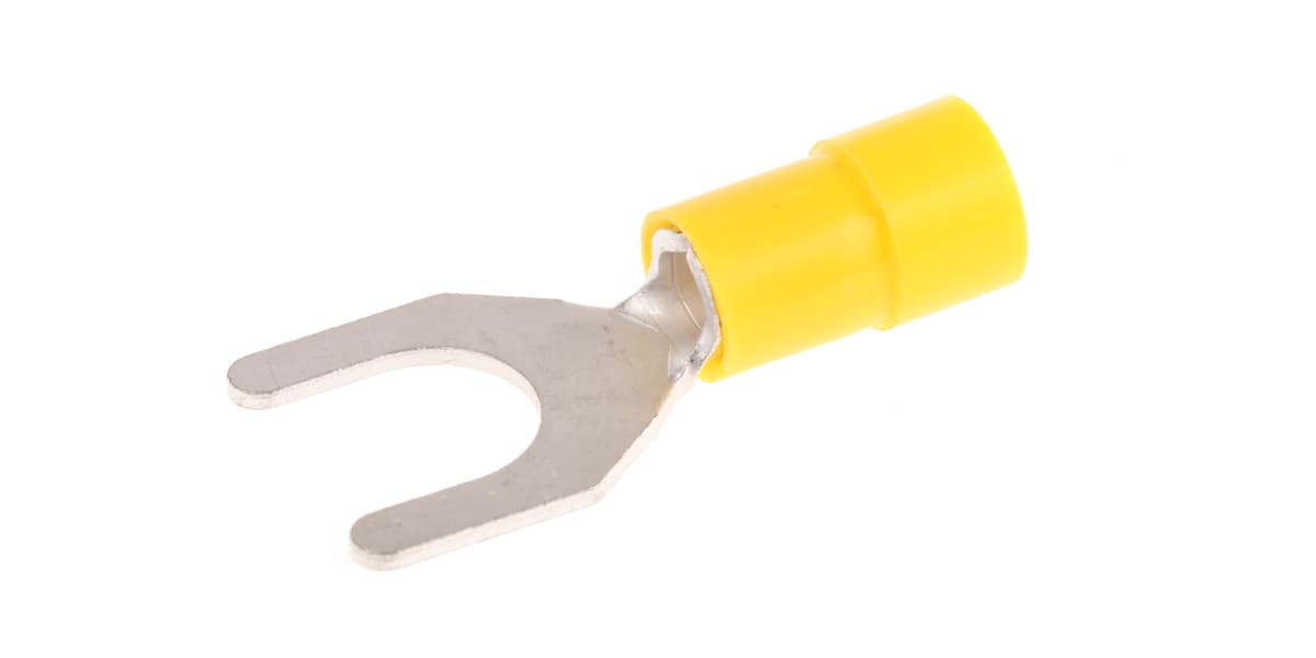 Product image for Yellow M8 spade terminal,4-6sq.mm wire