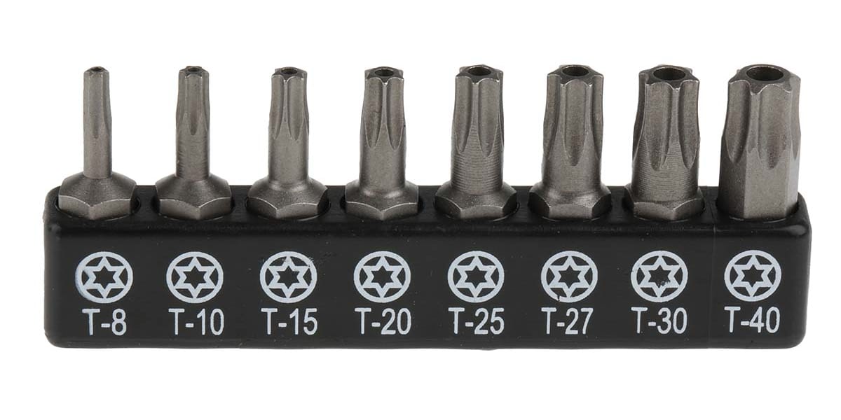 Product image for 8 piece tamperproof Torx bit set