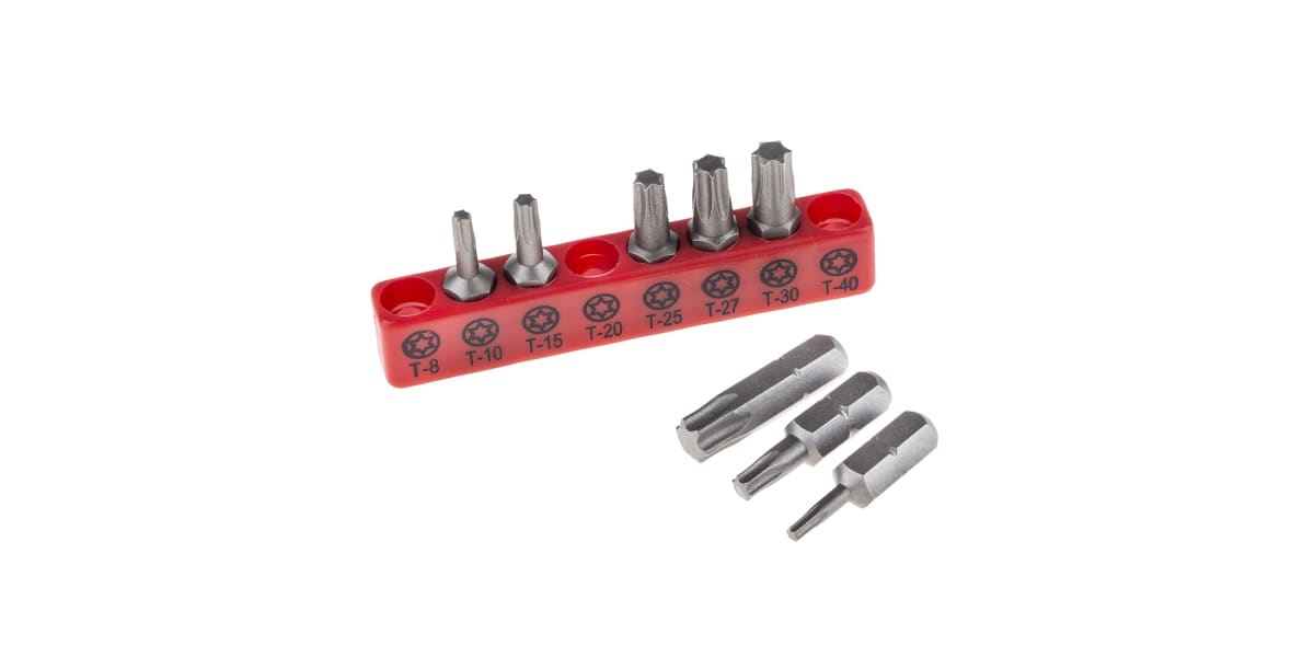 Product image for 8 piece Torx screwdriver bit set