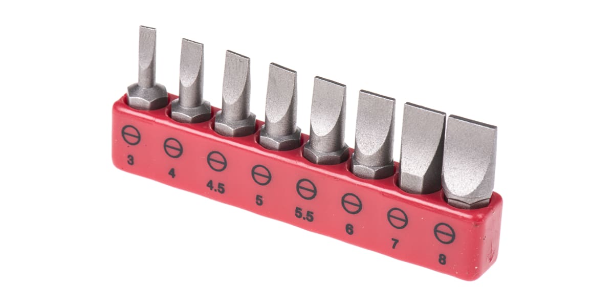 Product image for 8 piece slotted screwdriver bit set