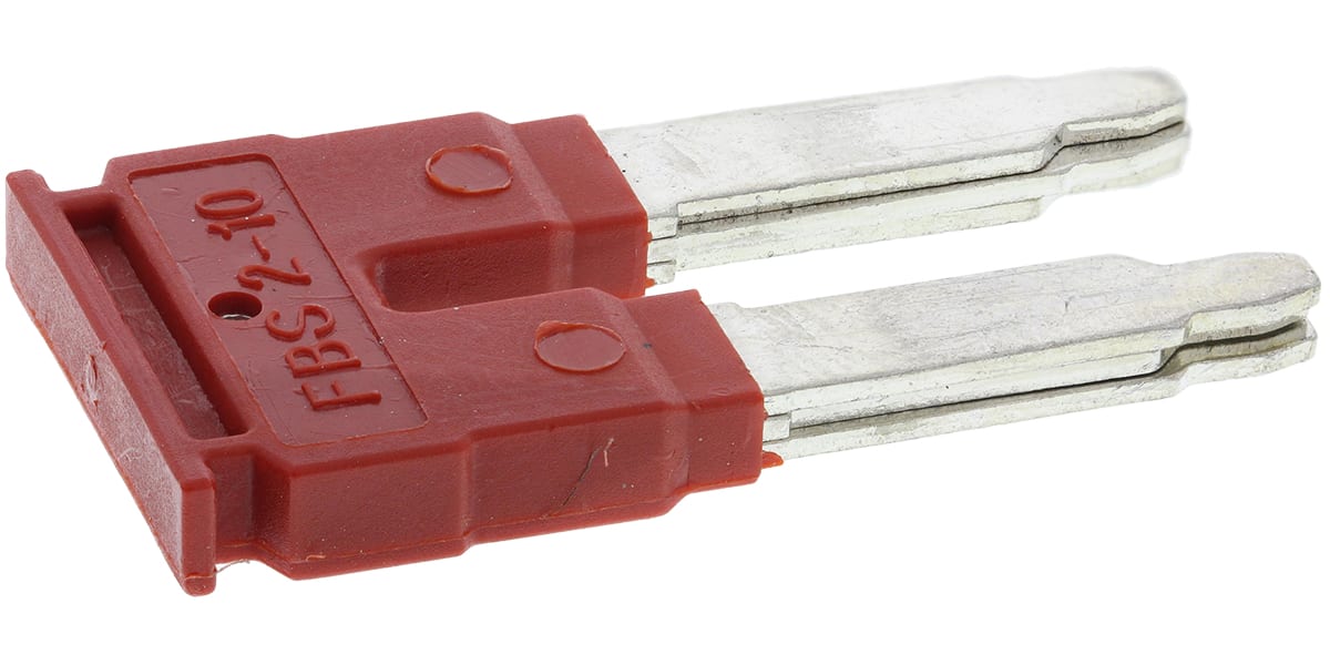 Product image for 2 way bridge for 10mm terminal, red