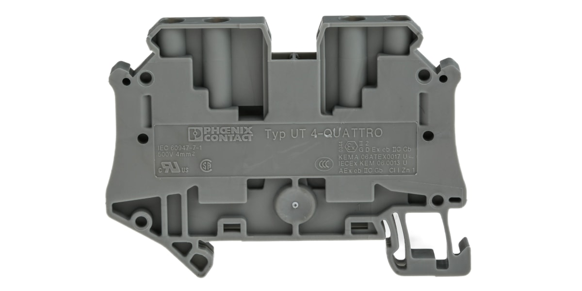 Product image for 4 way 4mm screw terminal, grey