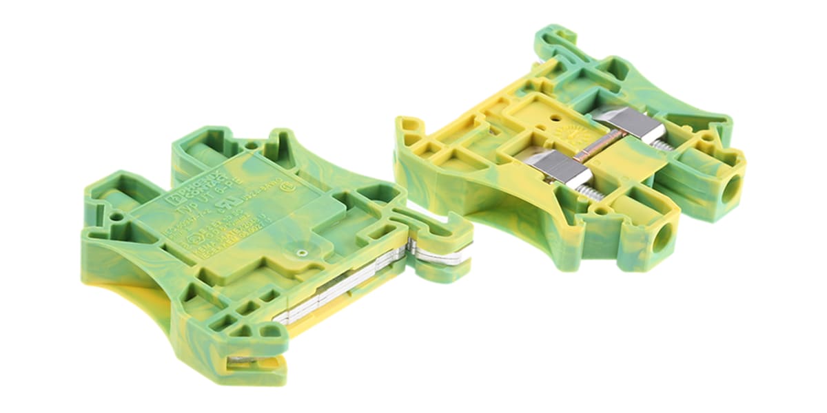 Product image for Din rail terminal block,UT6 pe,yel/grn