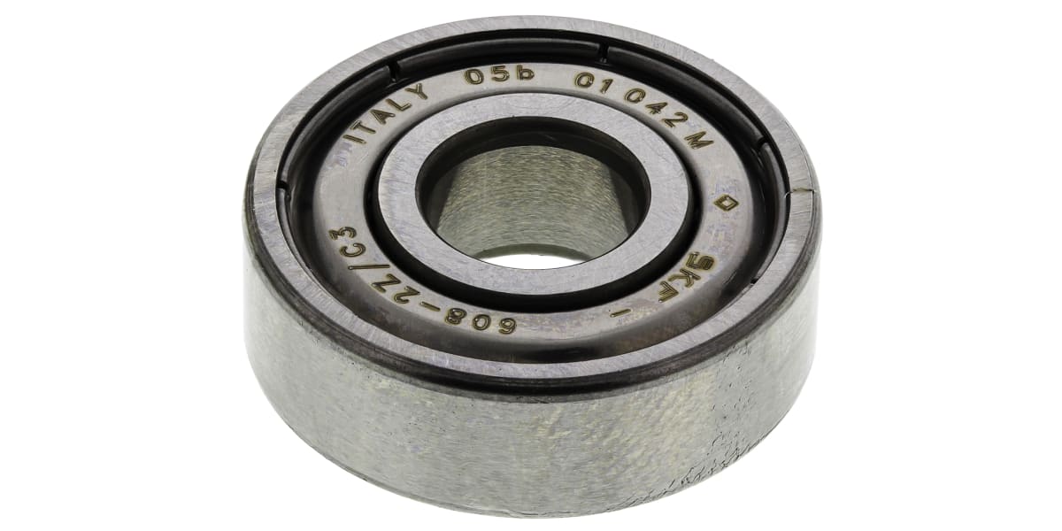 Product image for Bearing, ball, shield, 8mm ID, 22mm OD