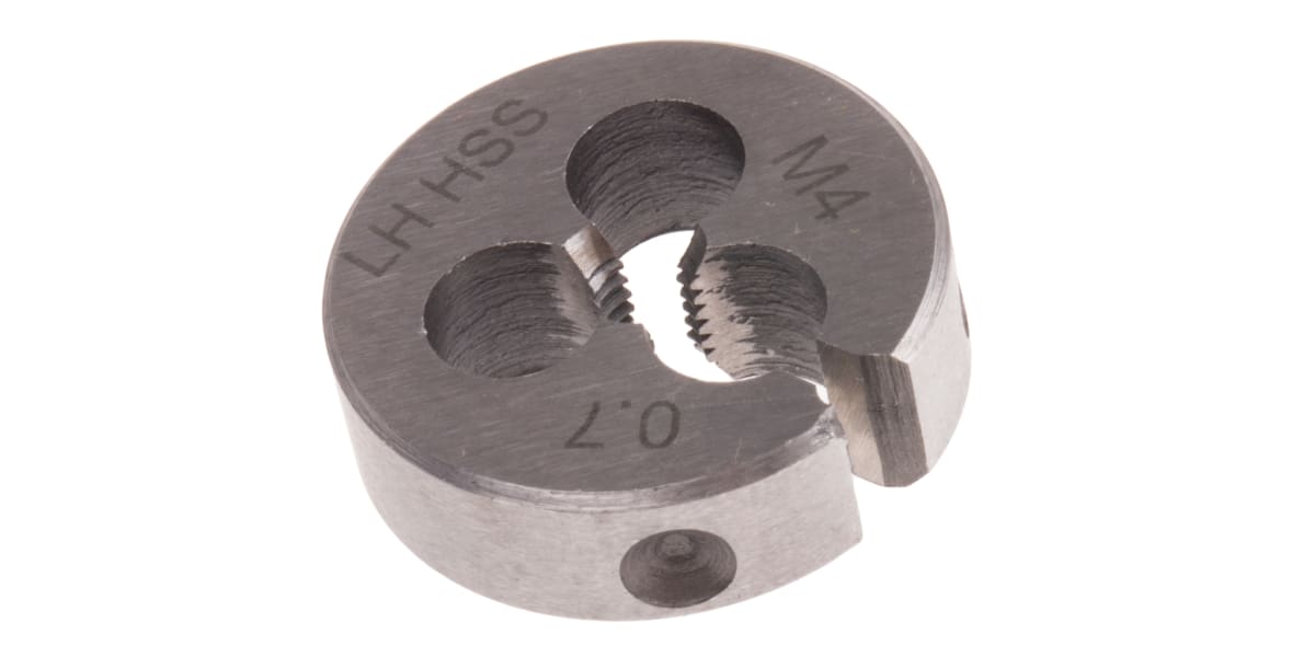 Product image for Metric HSS LH thread die,M4x0.7x13/16in