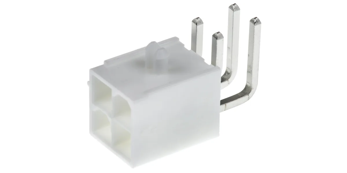 Product image for Header 4.20mm, dual row, RA,pcb lock, 4w