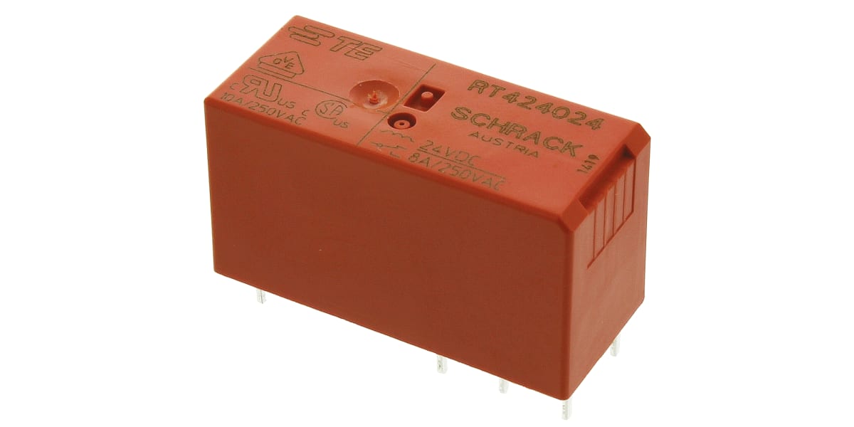 Product image for PCB Relay DPDT 8A 24Vdc AgNi