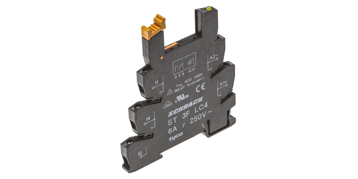 Product image for DIN Rail skt 24Vdc,LED,diode,screw term.