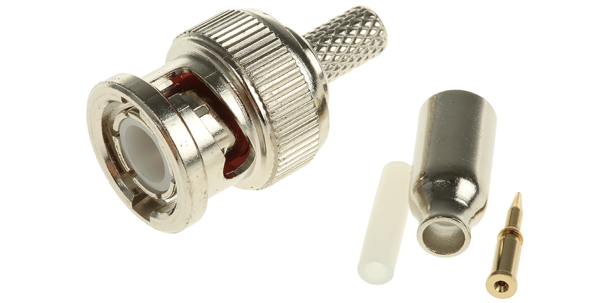 Product image for BNC,strt,plug,hex,50ohm,nickel,RG17