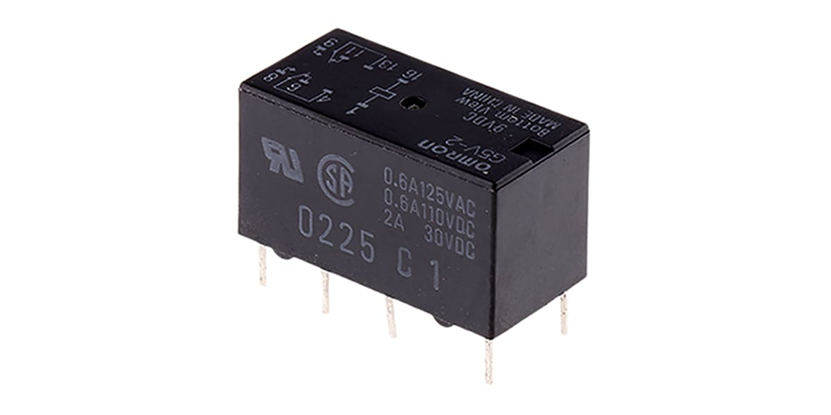 Product image for RELAY DPDT MINIATURE, 2A 9VDC