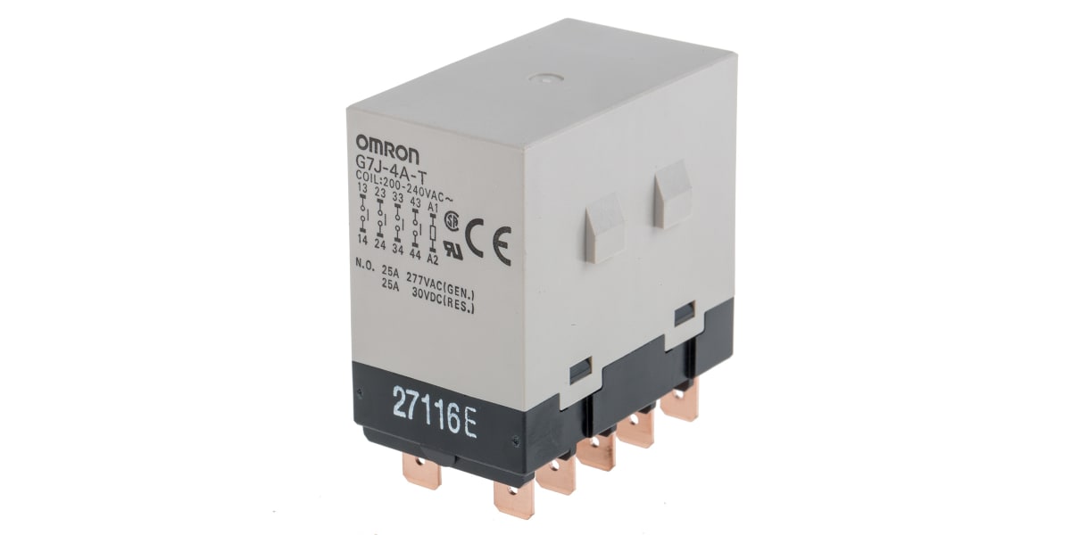 Product image for Relay 4PST-NO quick-connect,25A 240Vac