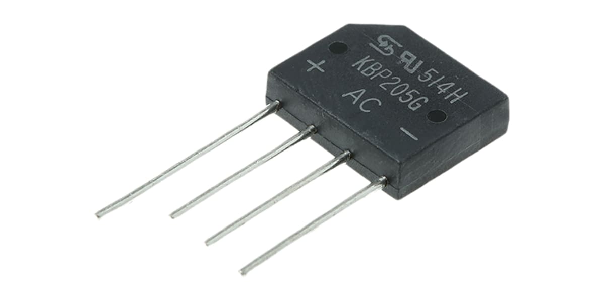 Taiwan Semiconductor KBP205G C2, Bridge Rectifier, 2A 600V, 4-Pin KBP ...
