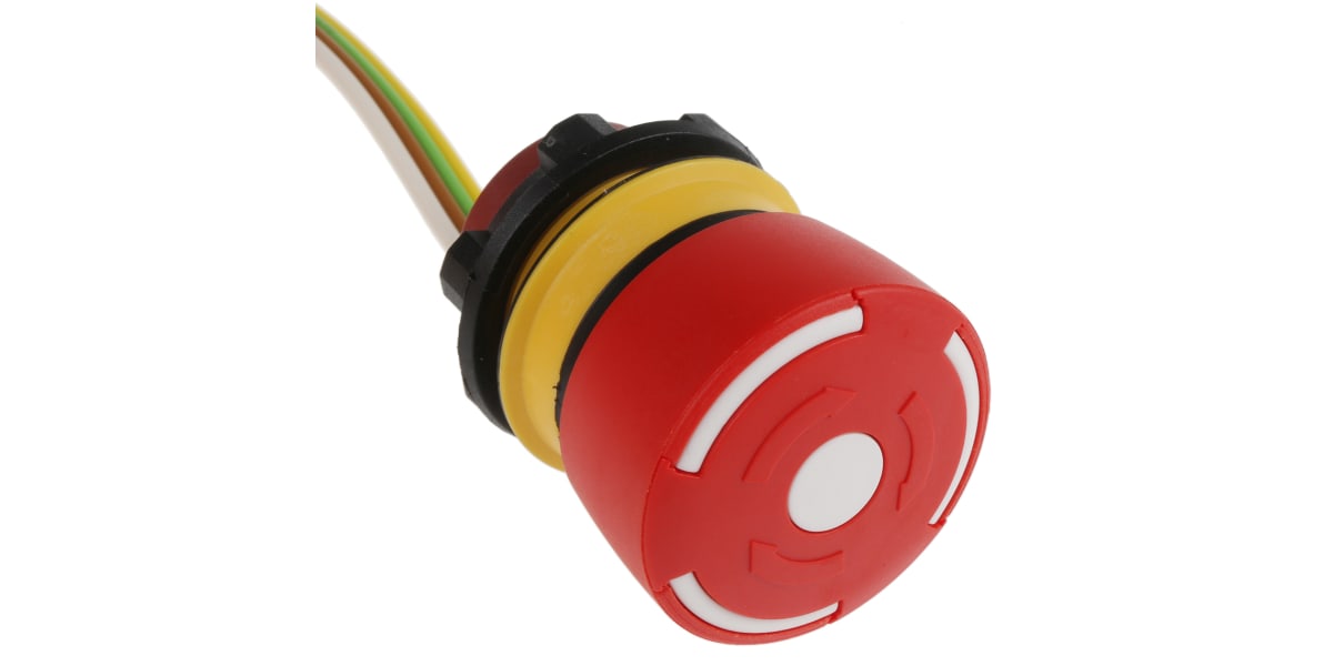 Product image for EAO Panel Mount Emergency Button - Twist to Reset, 22.5mm Cutout Diameter, 2NC, Mushroom Head