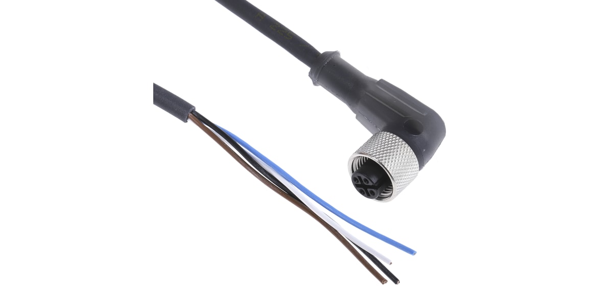 Product image for Prewired Connector M12 4Pin Elbow 2m