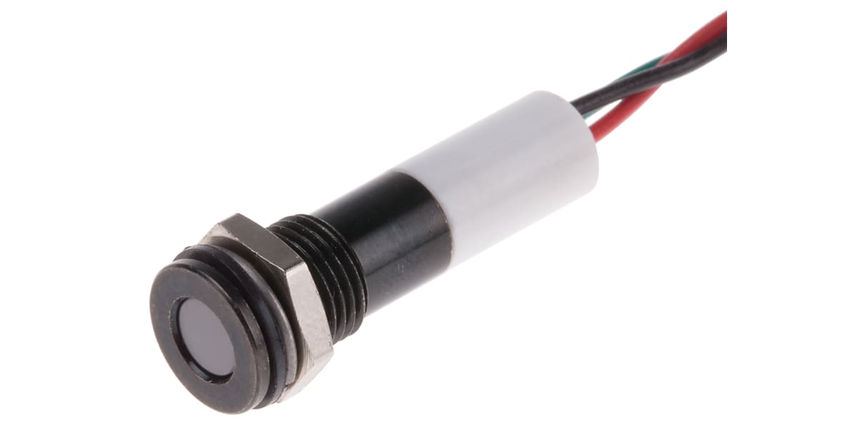 Product image for 8mm flush black LED wires, 3colour 24Vdc