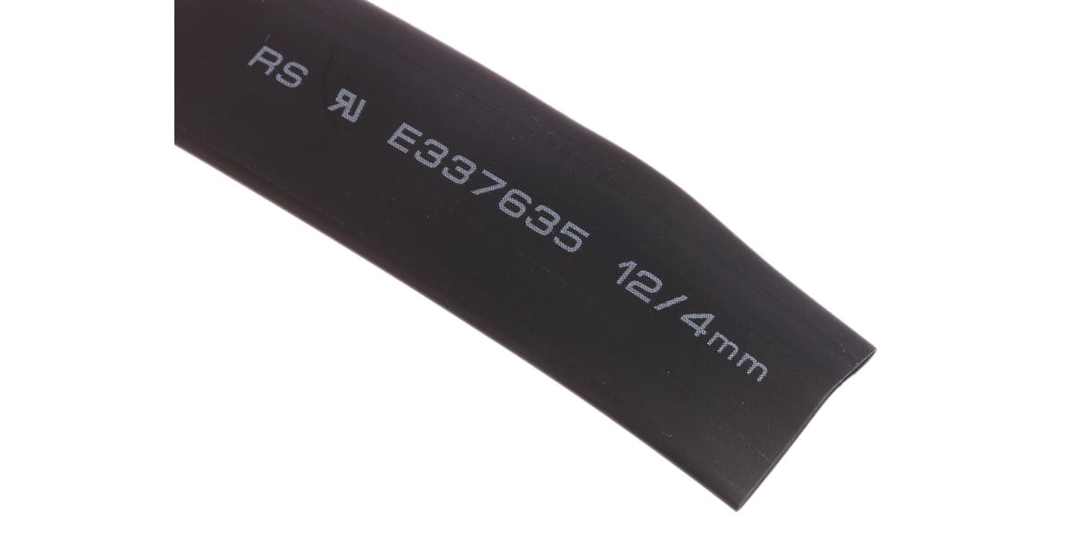 Product image for Black heatshrink tube 12/4mm i/d