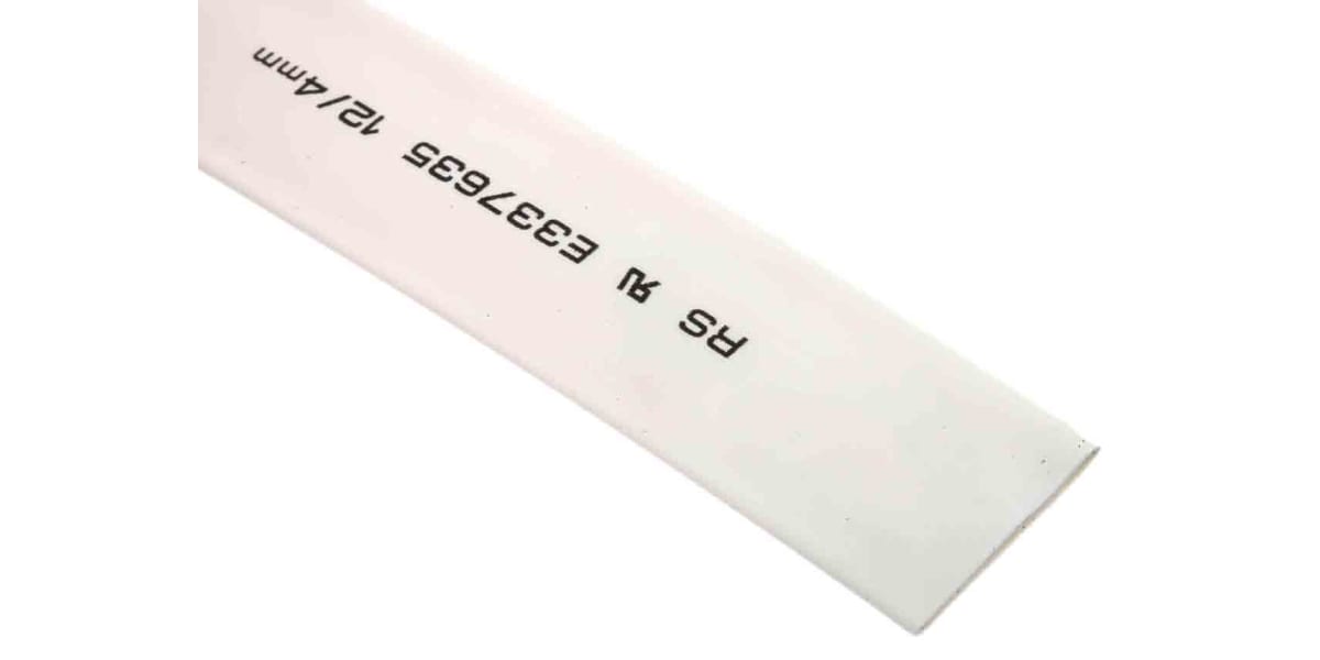 Product image for White heatshrink tube 12/4mm i/d