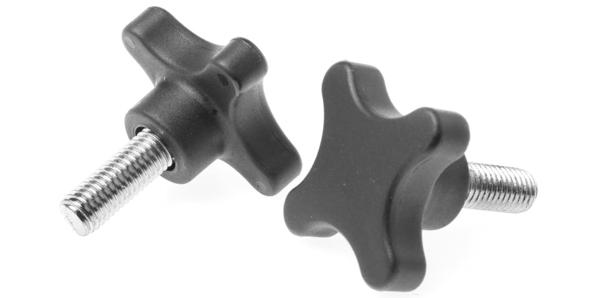 Product image for Cross Knob with Steel Stud,M12x30,60dia