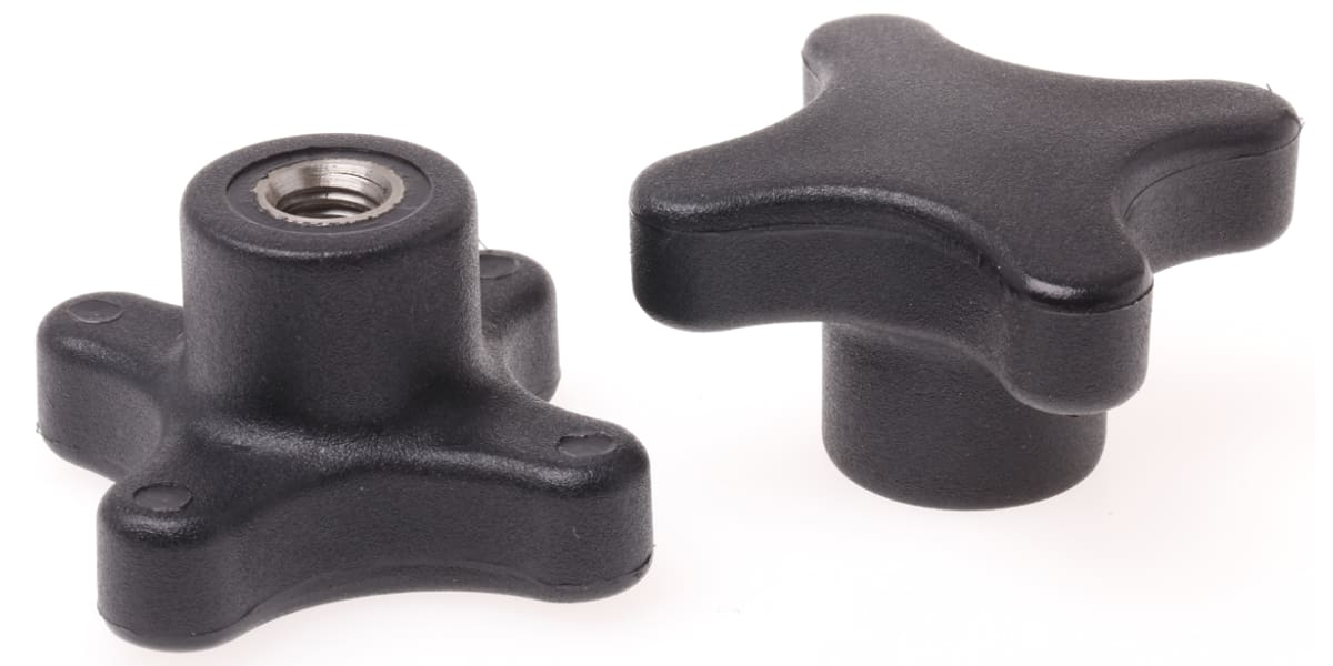 Product image for Cross Knob with S/S Insert,M8x12,50dia