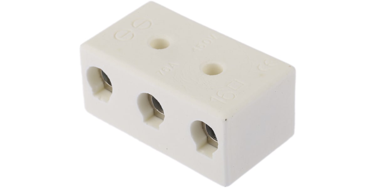 Product image for 3 way ceramic terminal block