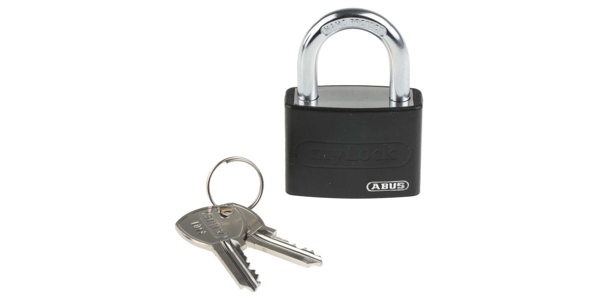 Product image for BLACK PLASTIC COATED ALU PADLOCK KA 6401