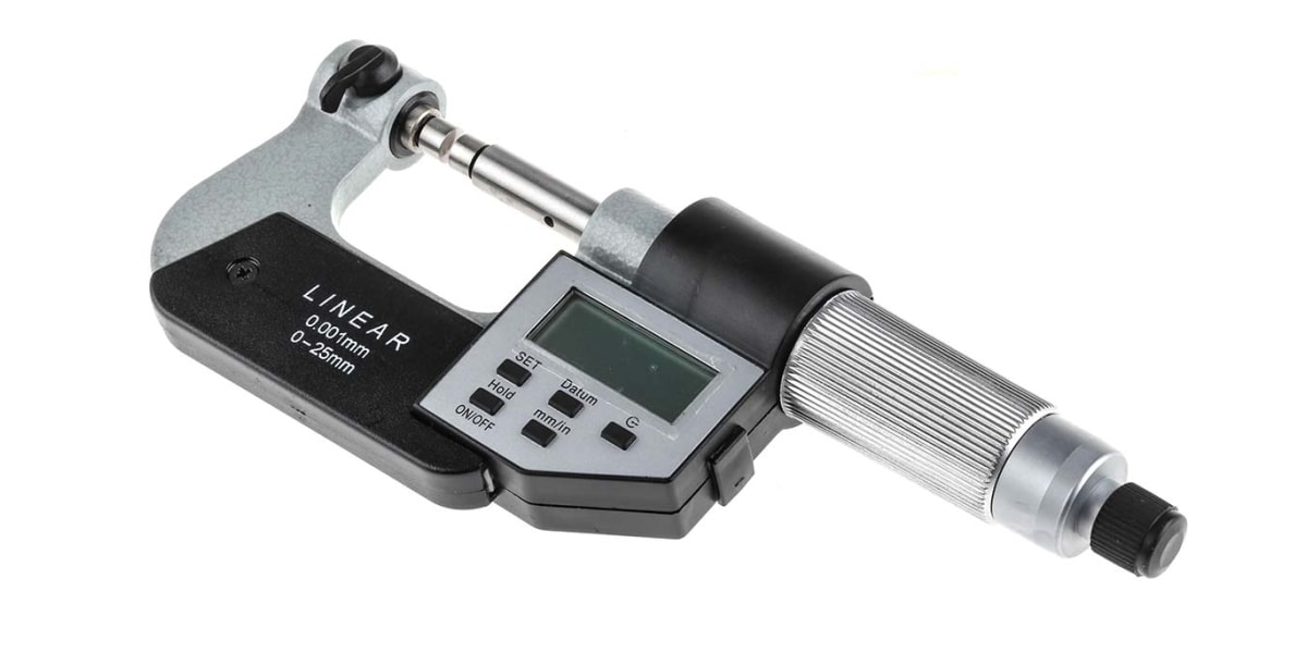 Product image for Digital Micrometer w/anvil,0-25mm/0-1in