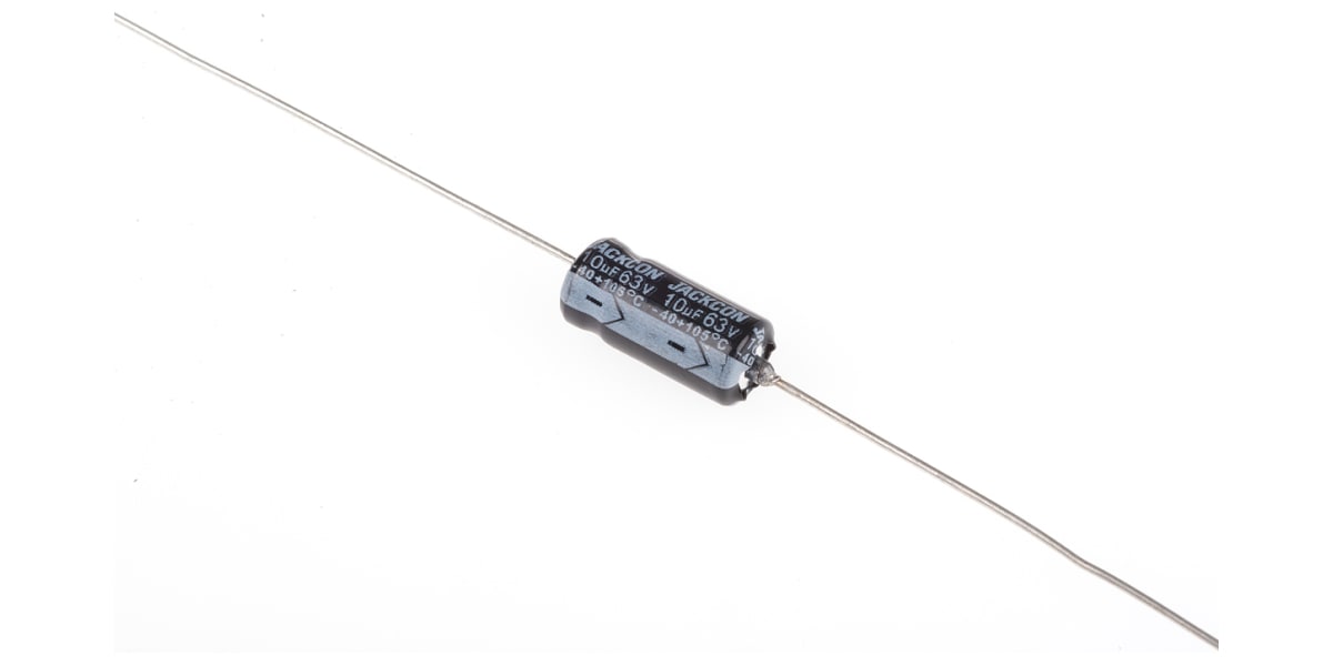 Product image for Axial AL cap, 10uF, 63V