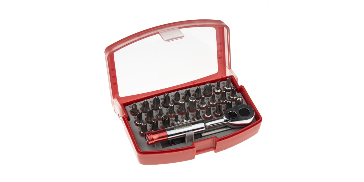 Product image for 32pc bit set w/stubby ratchet handle