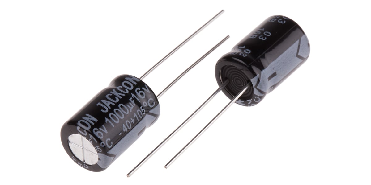 Product image for Radial alum cap, 1,000uF, 16V, 10x15