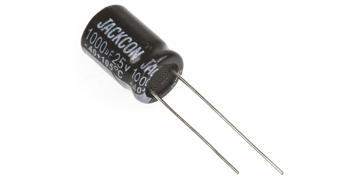 Product image for Radial alum cap, 1,000uF, 25V, 10x15