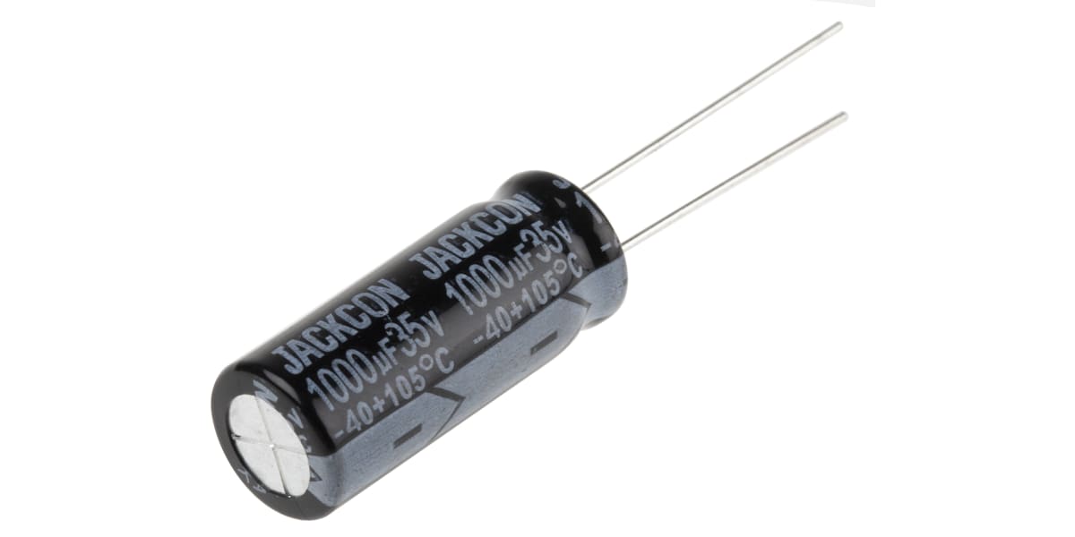 Product image for Radial alum cap, 1,000uF, 35V, 10x25