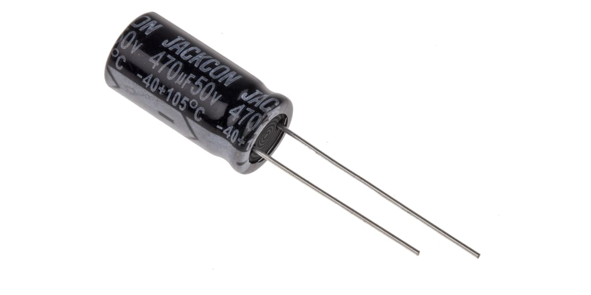 Product image for Radial alum cap, 470uF, 50V, 10x20