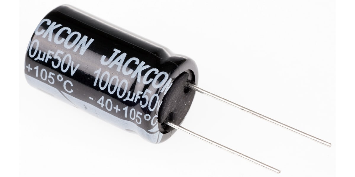 Product image for Radial alum cap, 1,000uF, 50V, 16x26