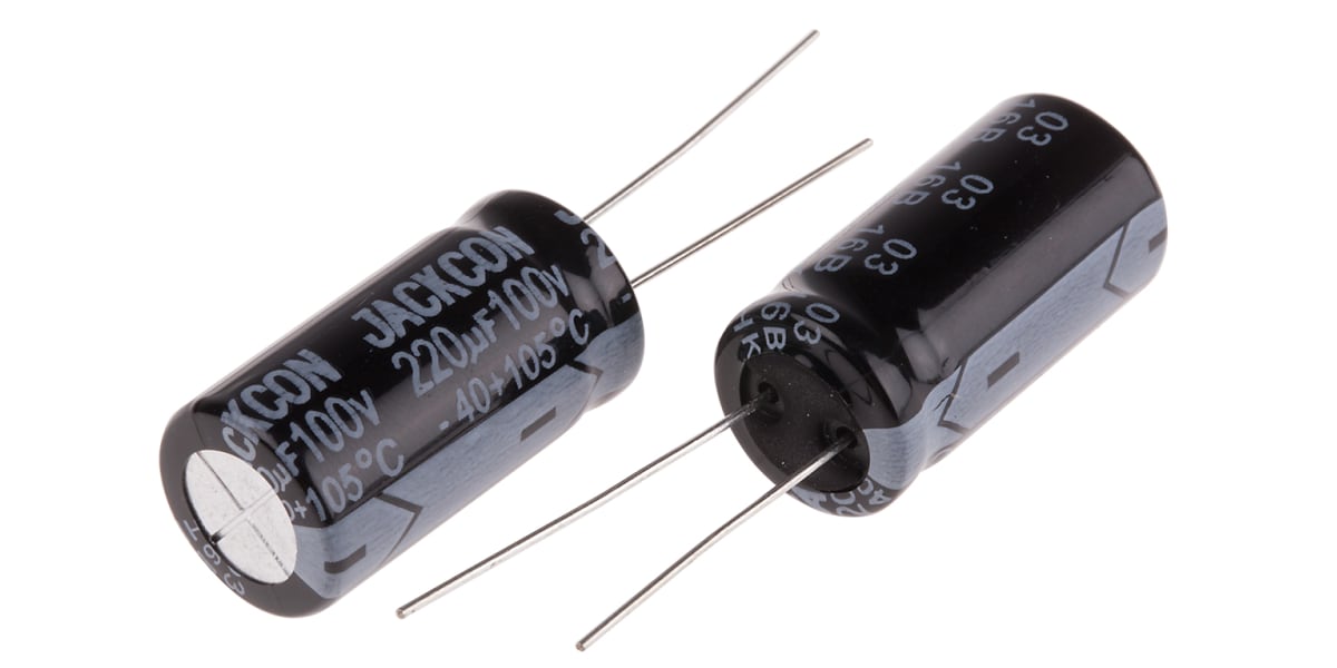 Product image for Radial alum cap, 220uF, 100V, 13x26