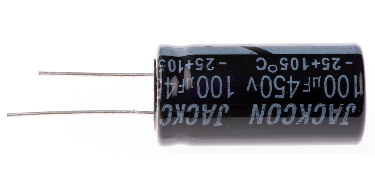 Product image for Radial alum cap, 100uF, 450V, 18x36