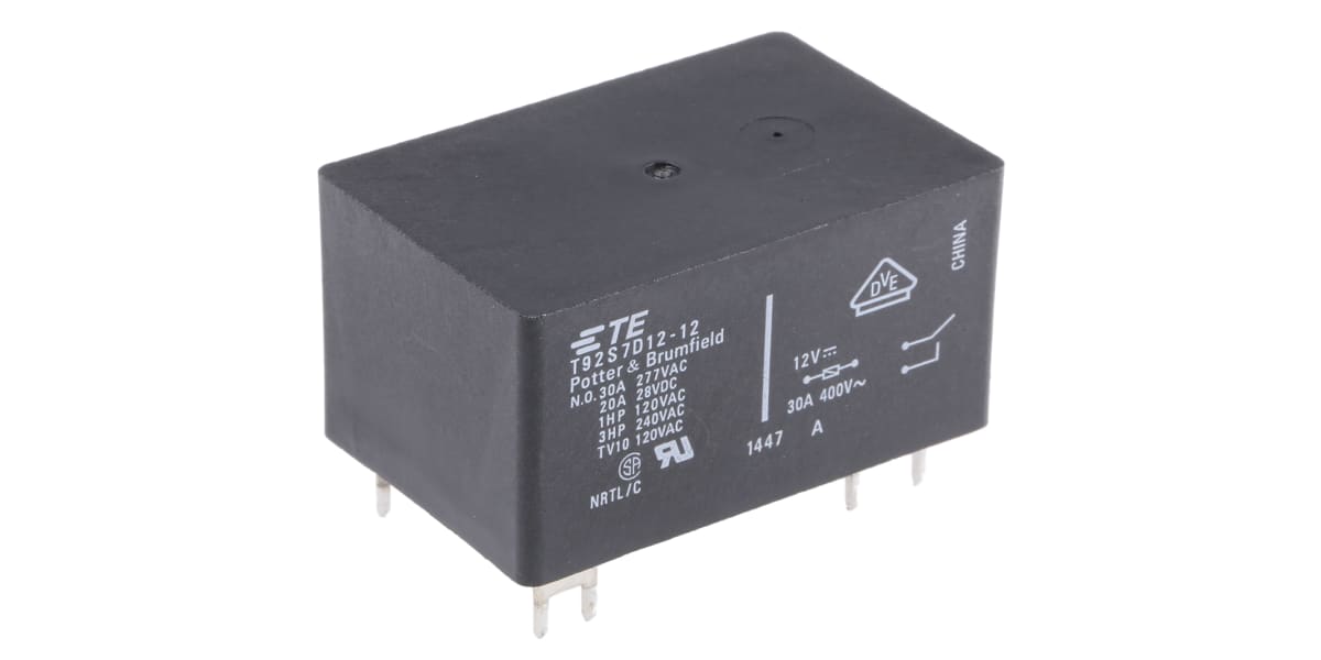 Product image for Relay pcb 2 form A (NO) 12Vdc 30A T92