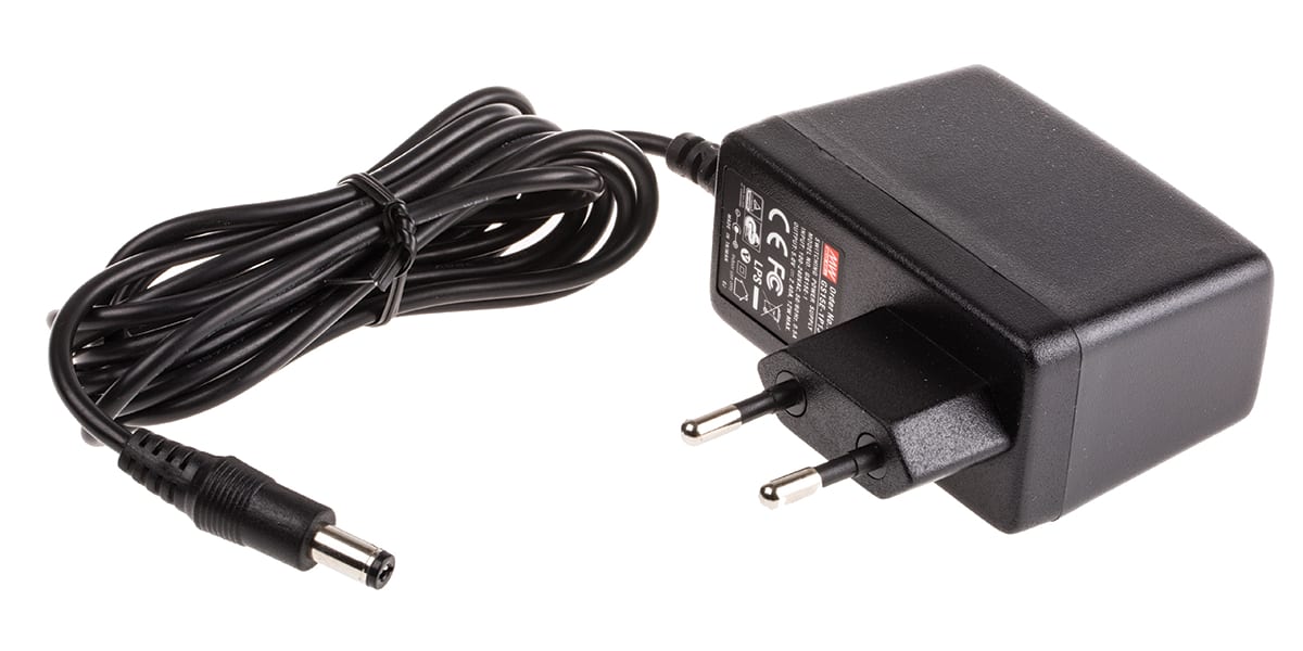 Mean Well, 12W Plug In Power Supply 5V dc, 2.4A, Level V Efficiency, 1  Output AC/DC Adapter, 2-Pin Euro - RS Components Indonesia